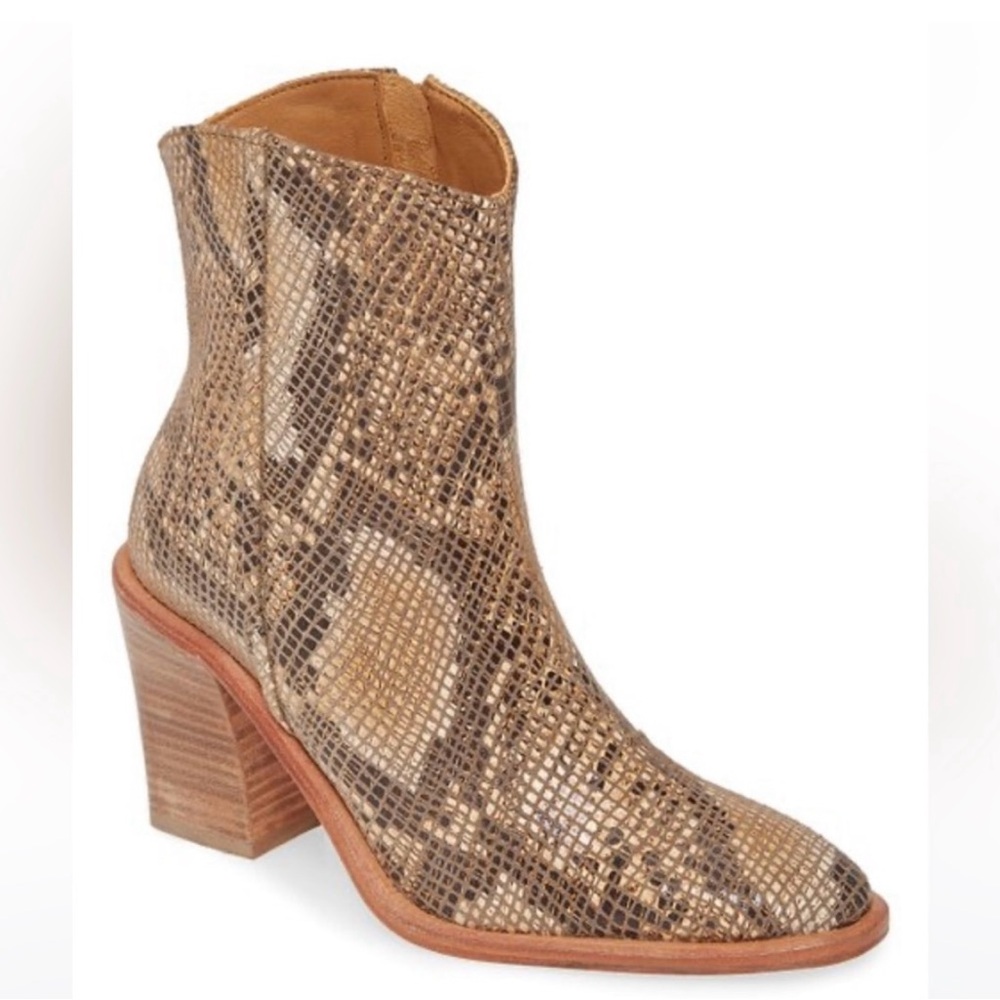 Free People Barclay Snakeskin Ankle Boots with Western Flair